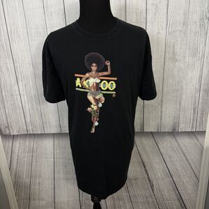 AKOO Men's 5XL Black Graphic Print Short Sleeve Cotton Crewneck T-Shirt